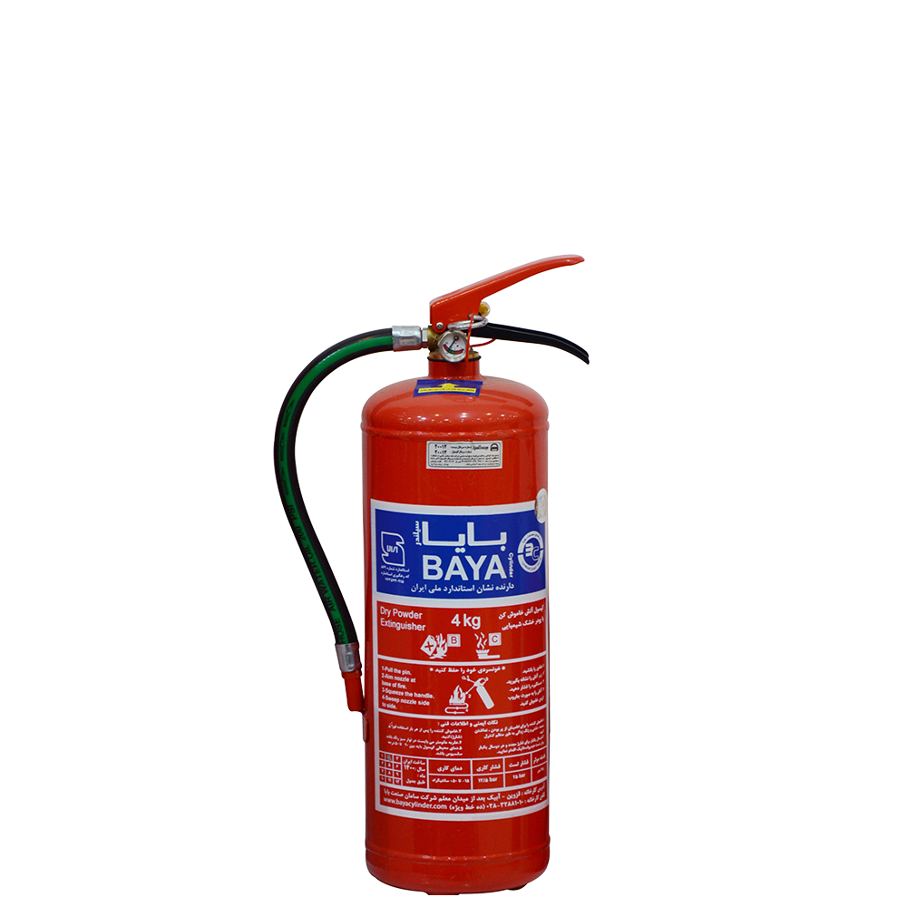 کپسول آتش نشانی پودر و گاز 4 کیلویی بایا